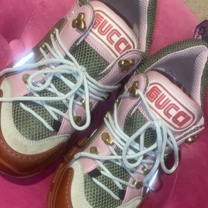 Authentic Gucci flashtrek sneakers pink&burgundy